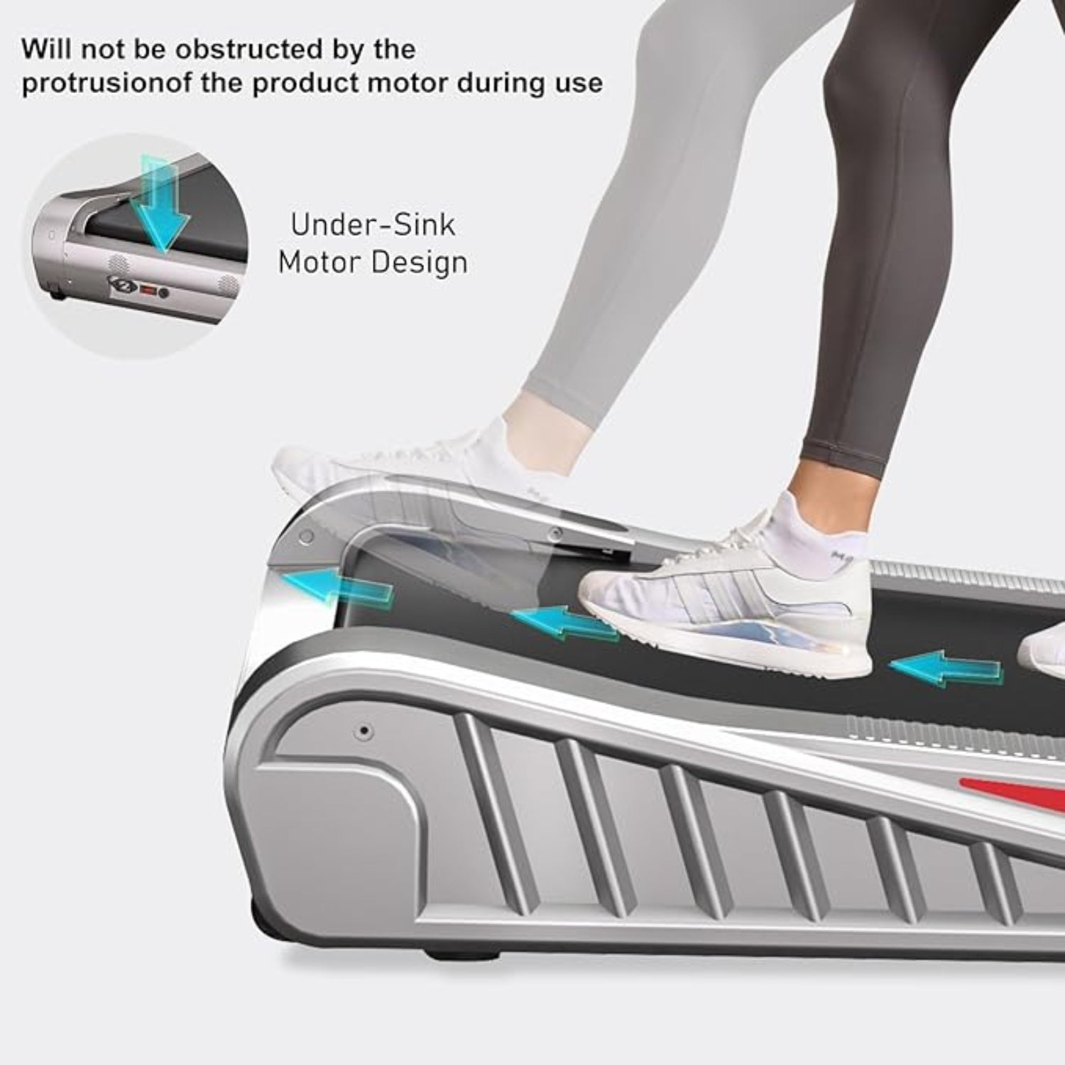 Person, der bruger en bærbar stepmaskine med tekst, der fremhæver designet af en motor til undervasken.